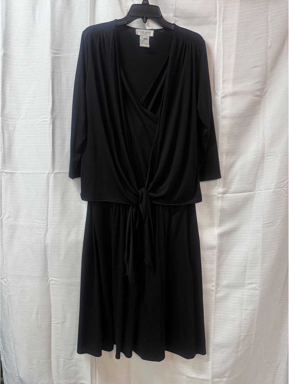 Nine West Woman Black Rayon Blend Dress Size 1X